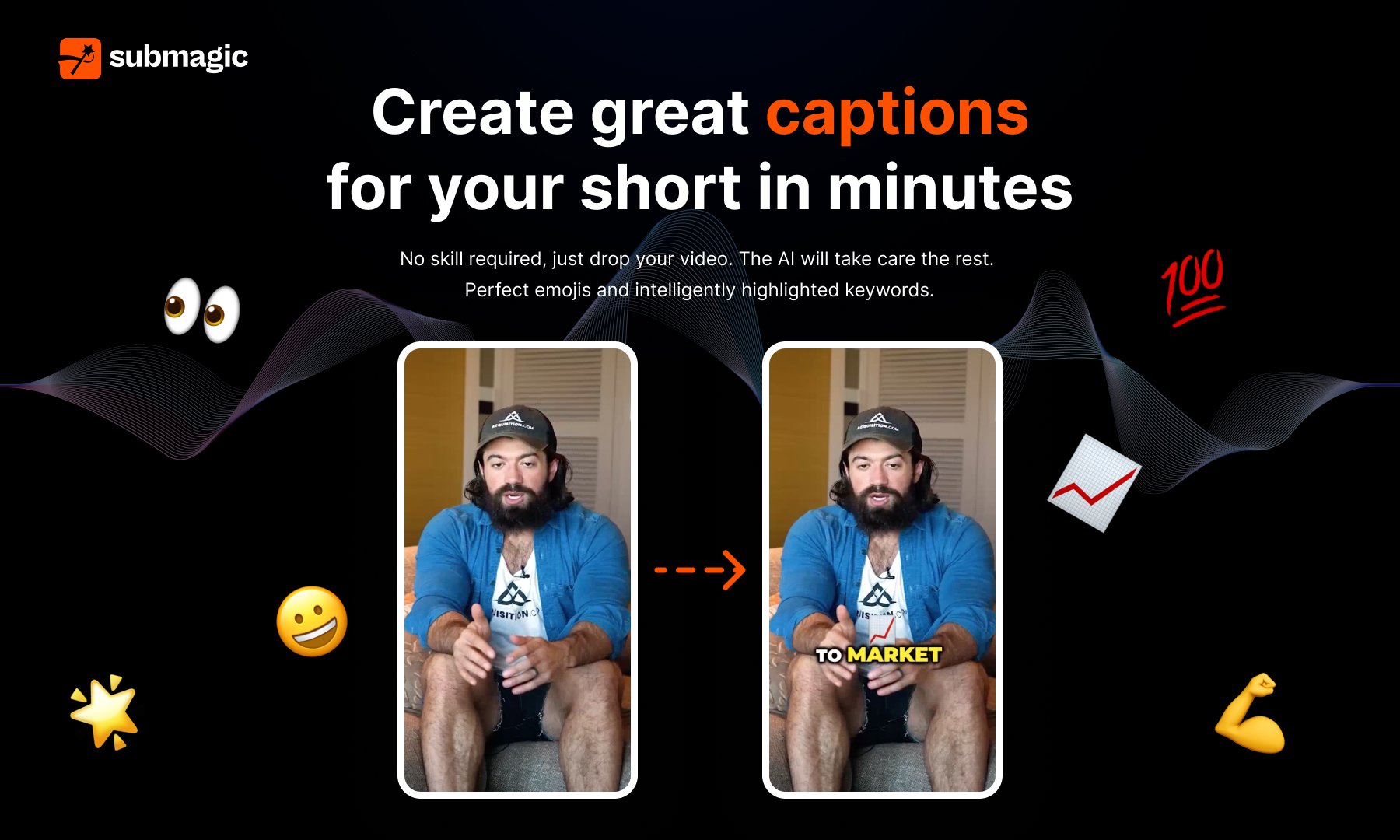 Submagic AI - Create great captions for your short in minutes